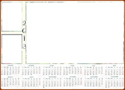 calendrier  2013 Photo frame effect