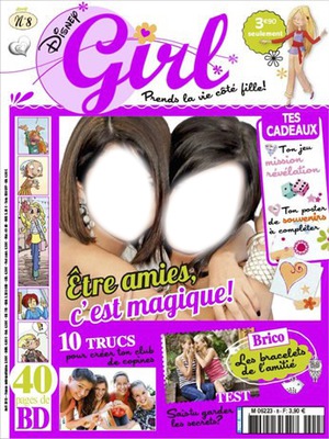 Magazine Disney girl "être amies[...]" Photo frame effect