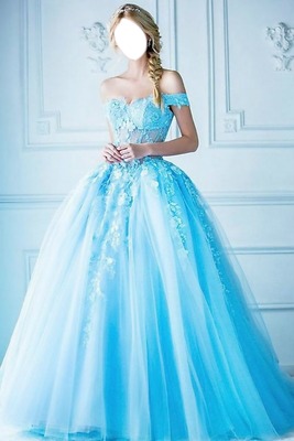 Light Blue Princess Dress Photo frame effect