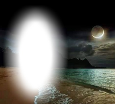 sea  and moon Photo frame effect