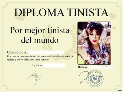 diploma tinista Fotomontasje