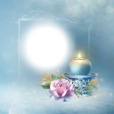 blue candle Photo frame effect