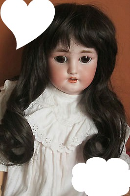 une jolie  poupée ancienne フォトモンタージュ