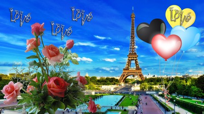 Love Paris Photo frame effect