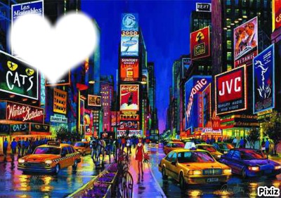 new york heart cadre Fotomontaż