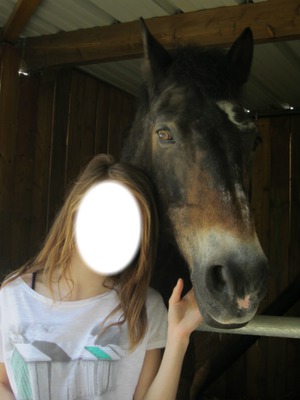 Avec un cheval Fotomontáž