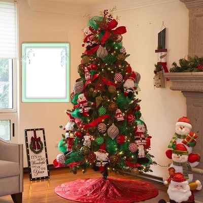 Feliz Navidad, árbol navideño, 1 foto Fotomontasje
