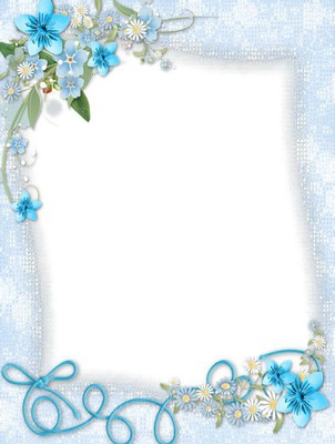 cadre fleur bleue Fotomontagem