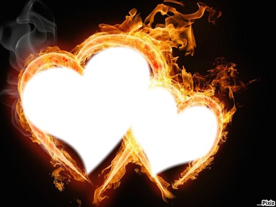 Coeur de flamme Photo frame effect
