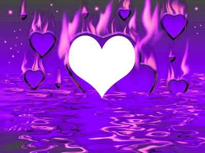 purple hearts Photo frame effect