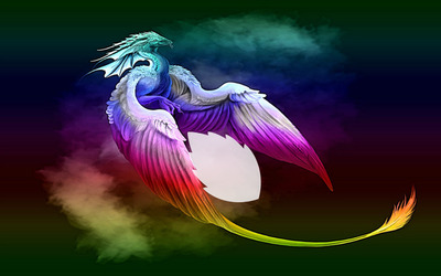 dragon coloré Fotomontaggio