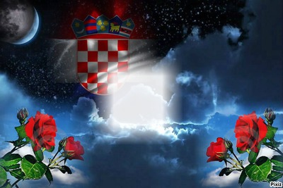 Hrvatska zastava u ružama Fotomontaža