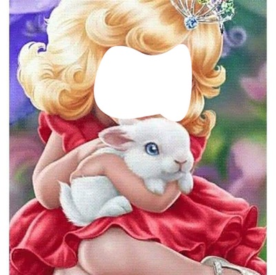 renewilly niña y conejo Fotomontáž