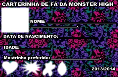 Carterinha de fã MH (Monster High) Fotomontaż
