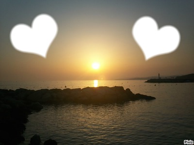 coeur au coucher du soleil Фотомонтажа