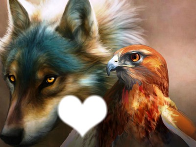 le loup et l'aigle Фотомонтаж