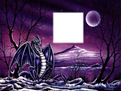 Dragon et pleine lune Montage photo