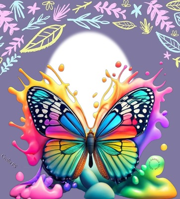 Cc Mariposa de colores Photo frame effect
