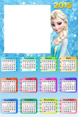 Frozen calendario Fotomontagem