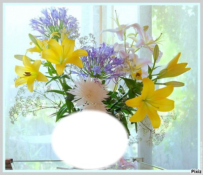 bouquet de fleurs Φωτομοντάζ