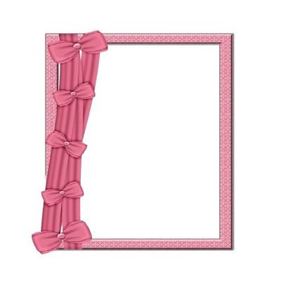marco y lazos rosados. Fotomontage
