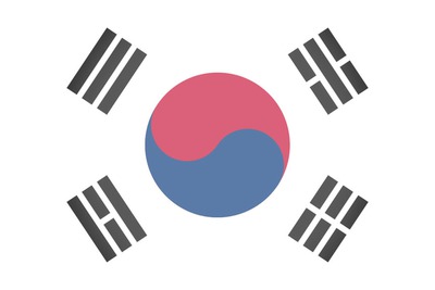 South Korea flag Fotomontaggio