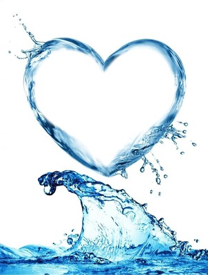 corazon en agua Fotomontaža