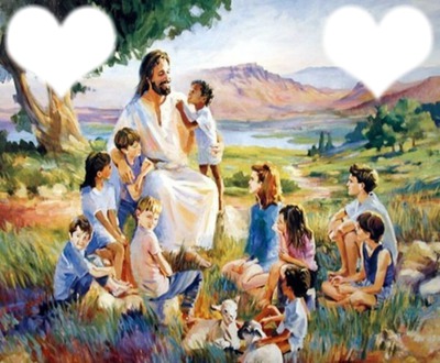 jesus and children Valokuvamontaasi