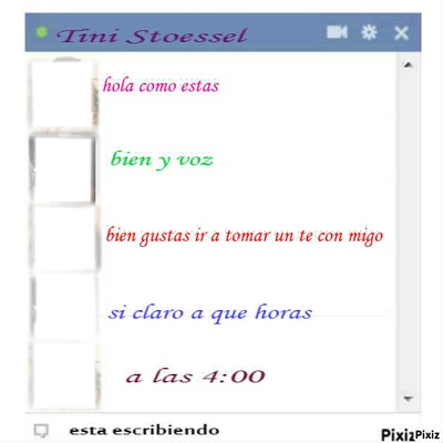 Chat falso de Tinii Stoessel Fotomontáž