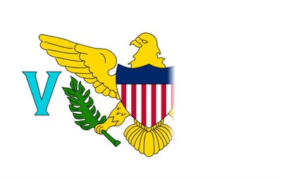 US Virgin Islands flag Photomontage