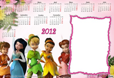 calendario 2012 tinkerbell Photo frame effect
