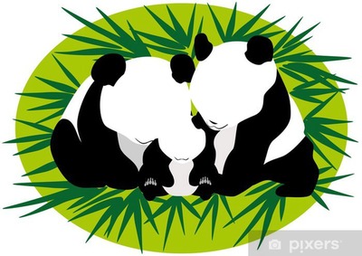 panda family Photo frame effect
