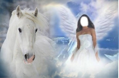 ange et cheval Fotomontáž