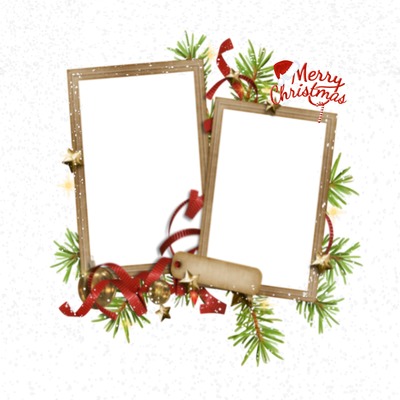 Merry Christmas, lindos marcos , 2 fotos Photo frame effect