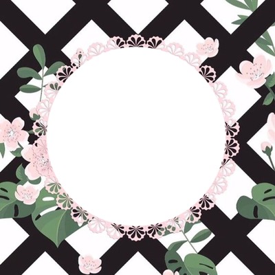 marco circular rosado. Fotomontaža