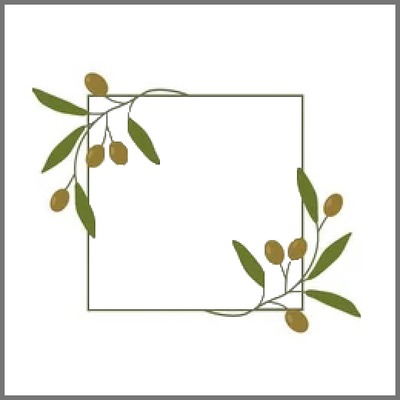 marco y ramas de olivo. Fotomontáž