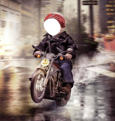 garçon moto Photo frame effect
