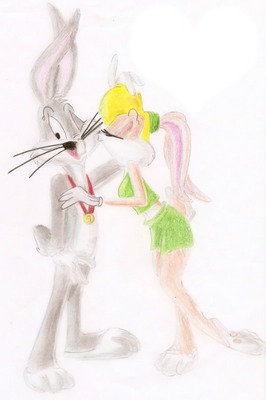 Lola Bunny end Bugs Bunny Love Fotomontāža