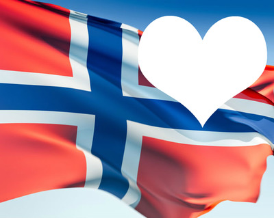 Norway flag flying Photomontage