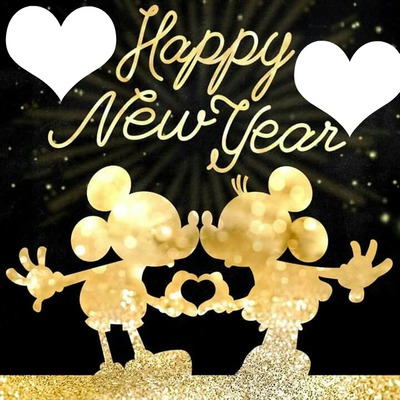 Mickey - Minnie Happy New Year Фотомонтажа