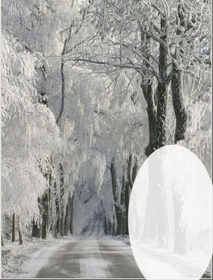 winter road Photo frame effect