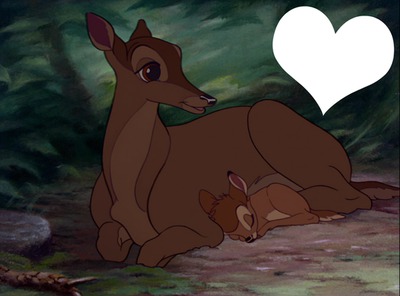 Bambi et sa mère フォトモンタージュ