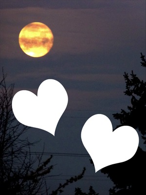 Coeurs battant sous la lune Montaje fotografico