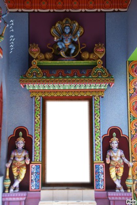 Krishna temple Govinda Photo frame effect
