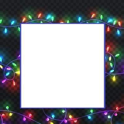 marco luces de navidad. Fotomontáž