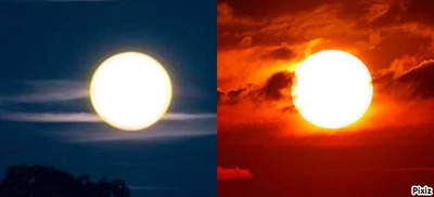 lune soleil Montaje fotografico