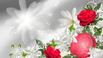 flor roja Photomontage