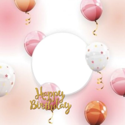 Happy Birthday, globos ,1 foto Montaje fotografico