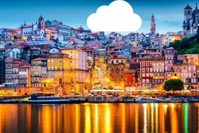 coucher de soleil sur Porto Fotomontage