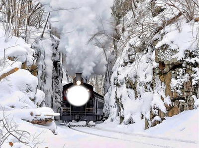 train vapeur Photomontage